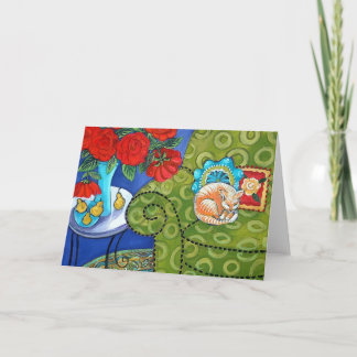 Ro och jordgubbekatt kort