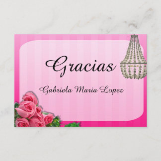 Ro och kort för ljuskronaQuinceanera tack