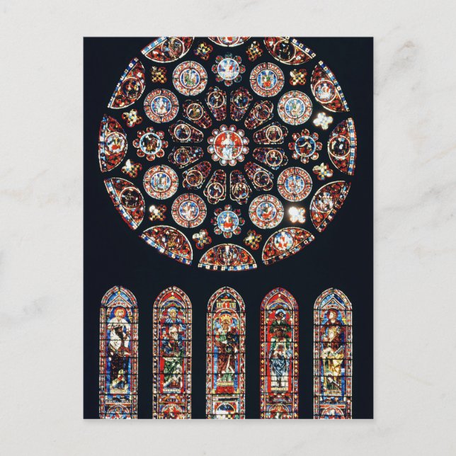 Ro och lansetfönster från den södra muren vykort (Framsida)