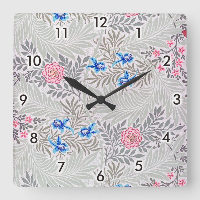 Ro och Larkspur, William Morris Fyrkantig Klocka (Framsida)