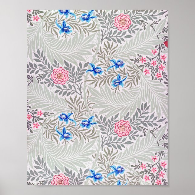 Ro och Larkspur, William Morris Poster (Framsidan)