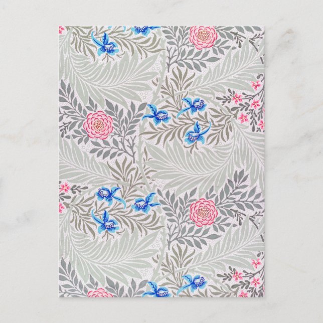 Ro och Larkspur, William Morris Vykort (Framsida)