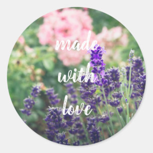 Ro och lavender blommar från Provence-trädgården Runt Klistermärke