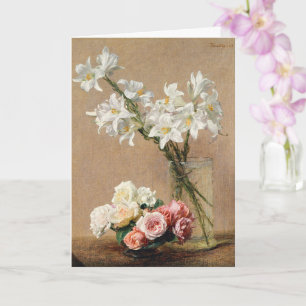 Ro och Lilies av Henri Fantin-Latour Kort