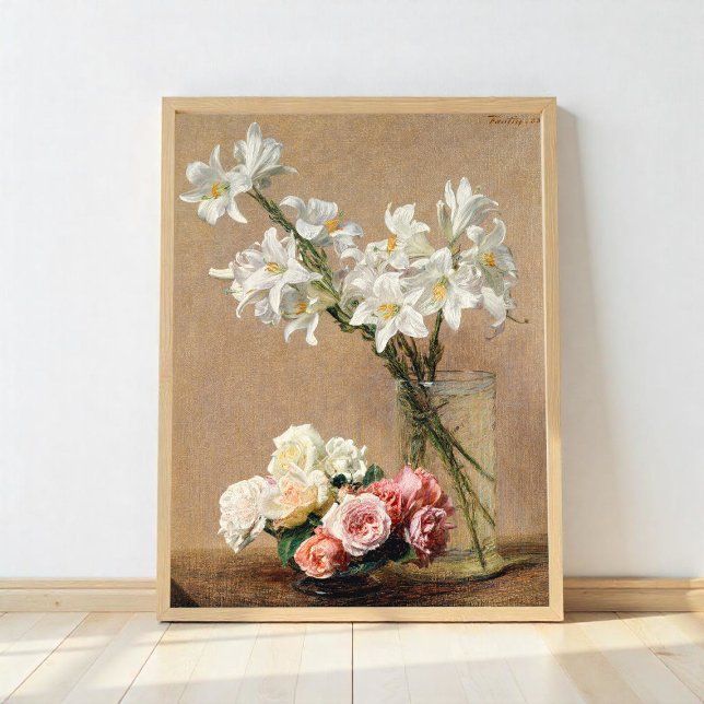 Ro och Lilies av Henri Fantin-Latour Poster (Skapare uppladdad)
