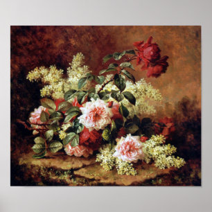Ro och Mahogany av Paul de Longpre Fine Art Pri Poster