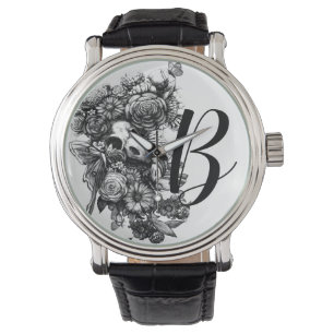Ro och moths - svart monogram armbandsur