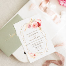 Ro och Pampas Grass Guld Ram Bröllop