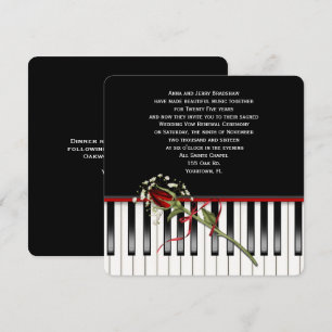 Ro och Piano Bröllop Vow Renewal Inbjudningar