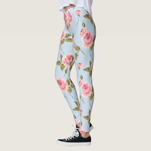 Ro och Polka dots Mönster Leggings (Vänster)