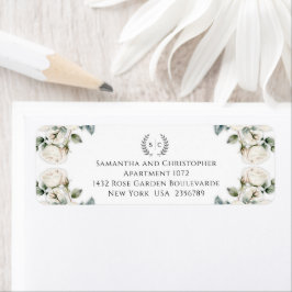Ro och Romantik Monogrammed Returadress Etikett