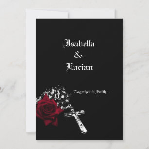 Ro och Rosary Goth Bröllop Inbjudningar