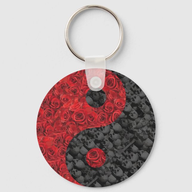 Ro och Skull Yin Yang Nyckelring (Framsida)