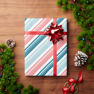 Ro och Teal Candy cane Rand Helgdag Presentpapper
