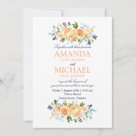 Ro och Thistle Watercolor Blommigt Bröllop Inbjudningar