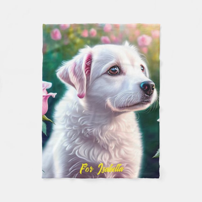 Ro och vackra Hund Fleecefilt (Framsidan)