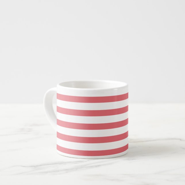 Ro och Vita Vågrät Rand Espressomugg (Framsida vänster)