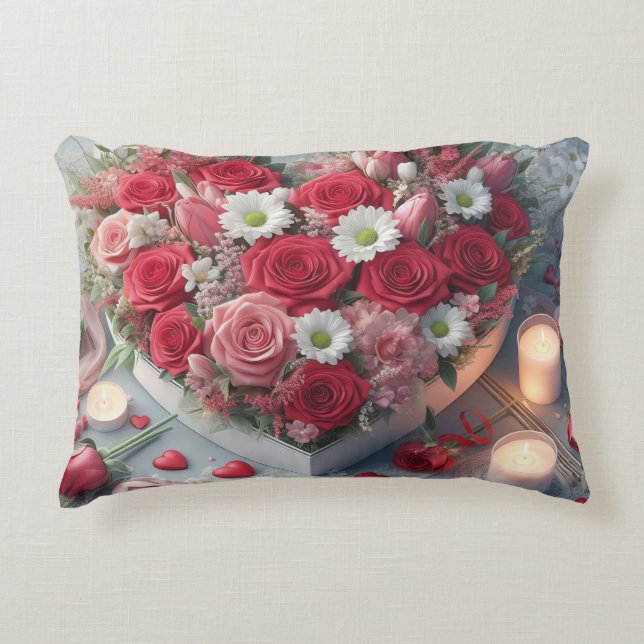 "Ro of Elegance Pillow - Blommigt Beauty Prydnadskudde (Framsidan)