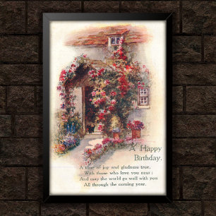 Ro omfattade Vintage 1920 födelsedag Poster