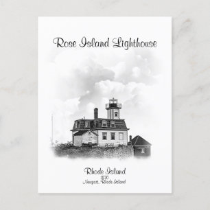 Ro, ön fyr - Newport, Rhode island Vykort