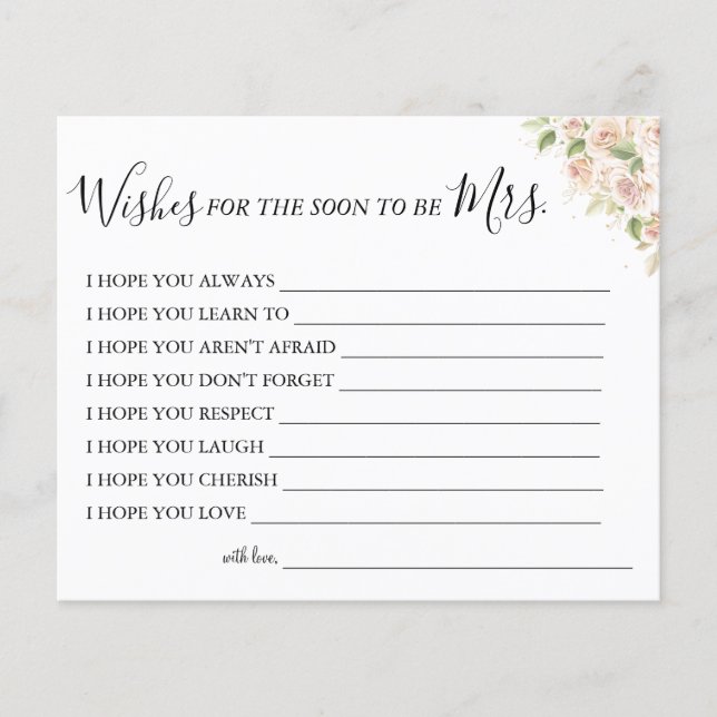 Ro Önskemål för snart kommer att bli fru Flyer (Framsidan)