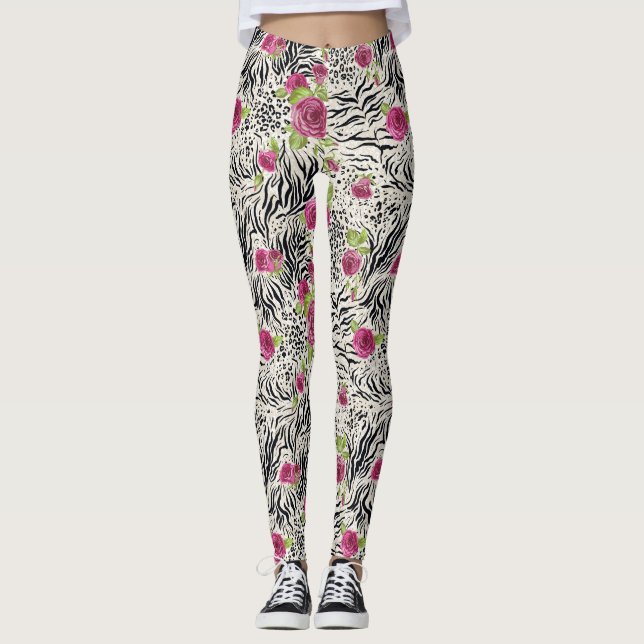 Ro på djurt mönster leggings (Framsida)
