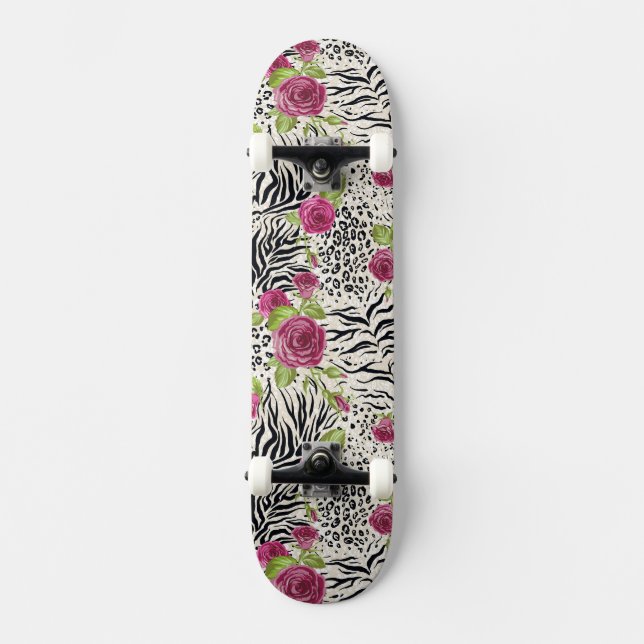 Ro på djurt mönster mini skateboard bräda 18,5 cm (Framsida)