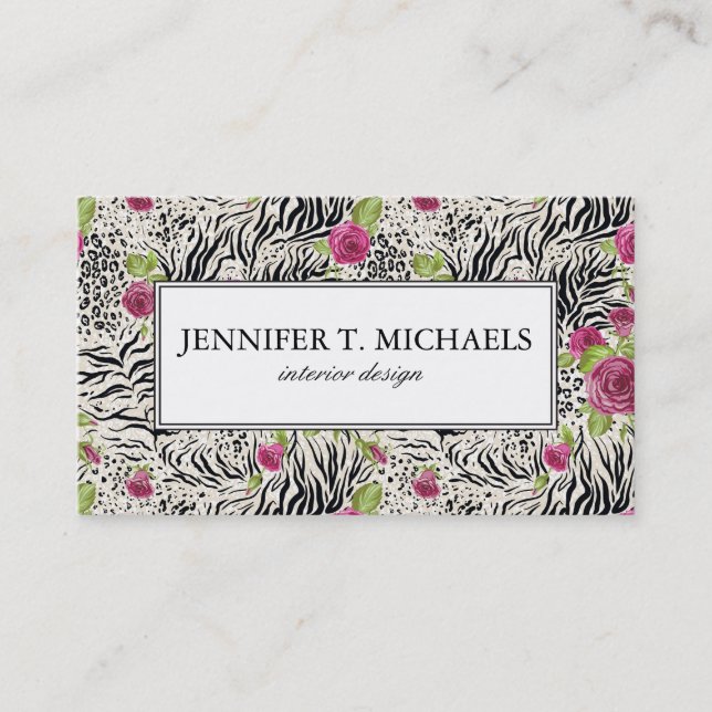 Ro på djurt mönster visitkort (Framsida)