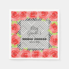 Ro på svartvit Rand Napkins Pappersservett