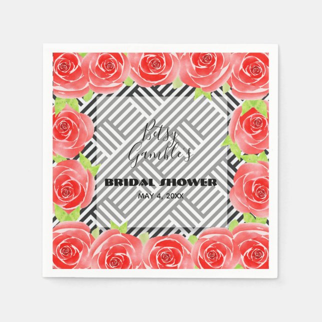 Ro på svartvit Rand Napkins Pappersservett (Framsidan)