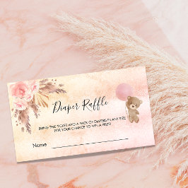 Ro pampas teddy babydusch Raper raffle biljett Tilläggskort