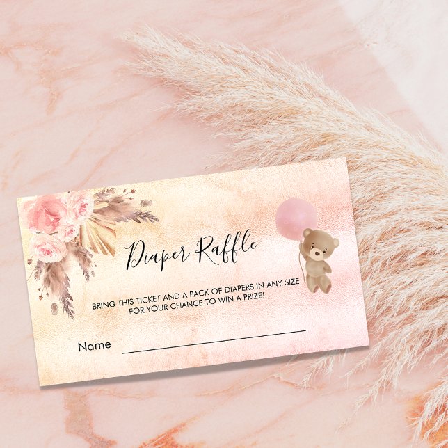 Ro pampas teddy babydusch Raper raffle biljett Tilläggskort (Skapare uppladdad)