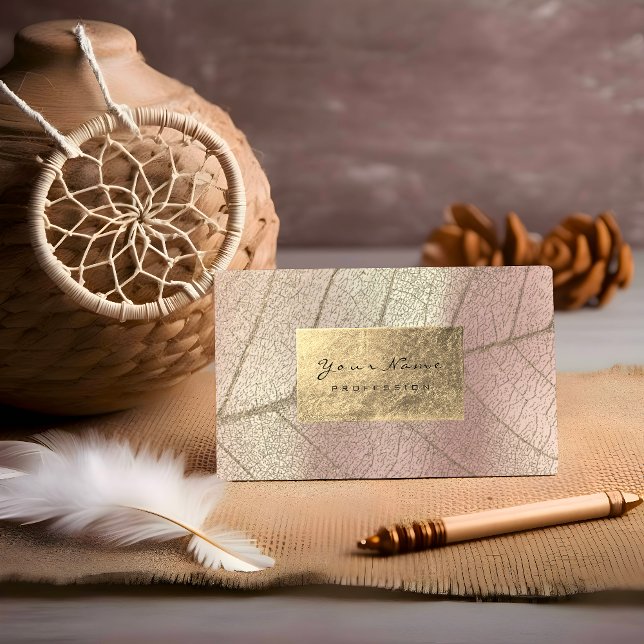 Ro Parly Sepia Gold Foil botaniskt delikat Visitkort (Rose Pearly Sepia Gold Foil Botanical Delicate Business Card)