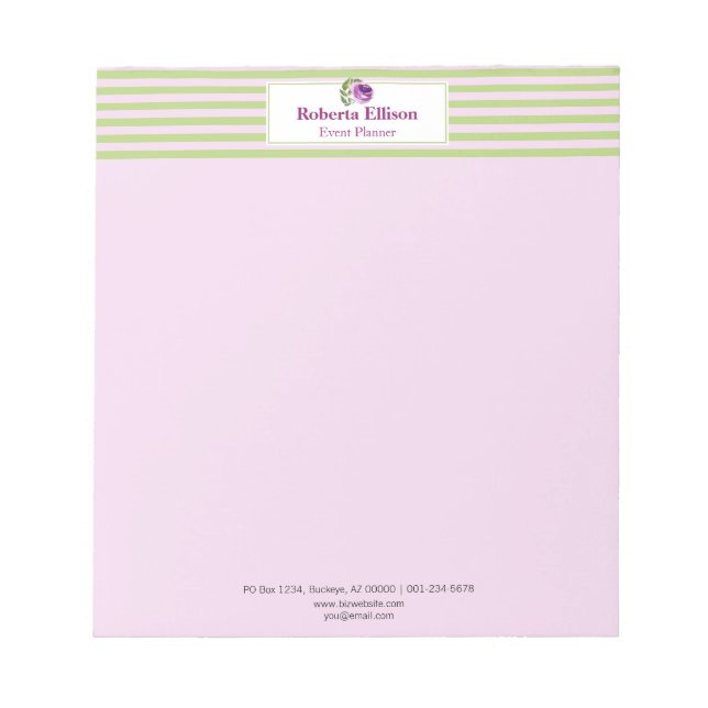 Ro Pastel Rand Personlig, Blommigt med vattenfärg Anteckningsblock (Framsida)