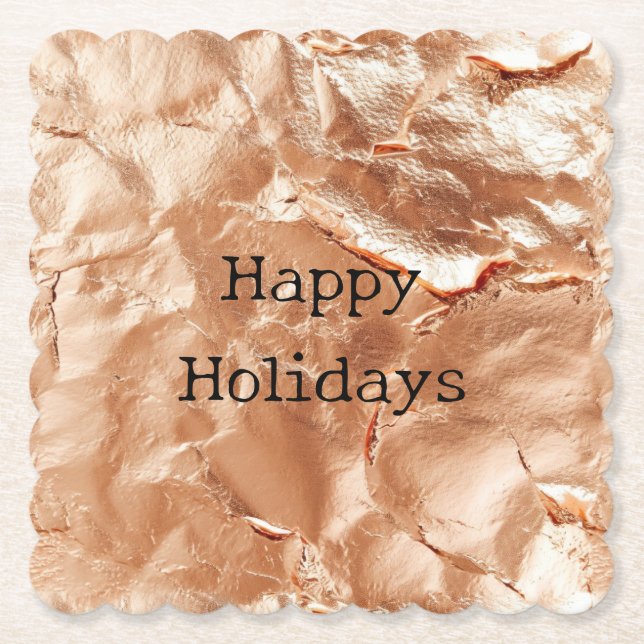 Ro Peach Guld Glam Underlägg Papper (Framsida)