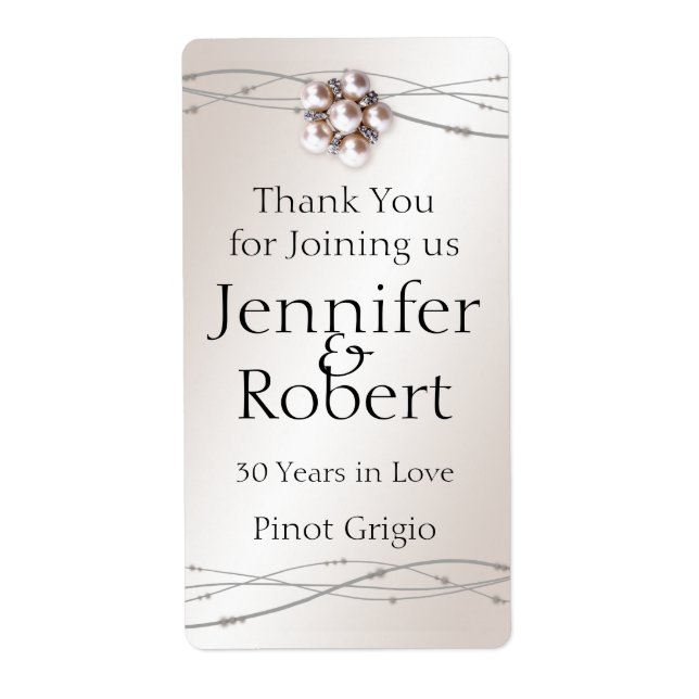 Ro Pearl and Dots 30-årsjubiléet Vin Fraktsedel (Framsidan)