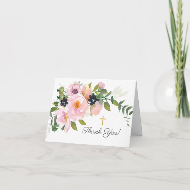  Ro & Peonies Communion Tackkort (Framsida)