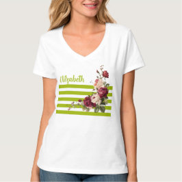 Ro Peony blommigt T Shirt