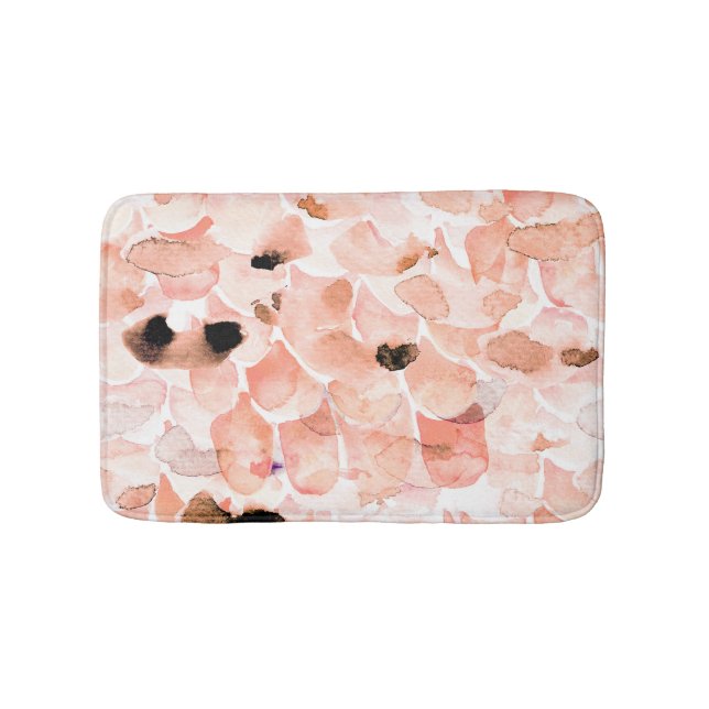 Ro, peony och löv, vattenfärgen mönster. badrumsmatta (Framsidan)