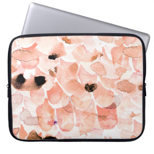 Ro, peony och löv, vattenfärgen mönster. laptop fodral