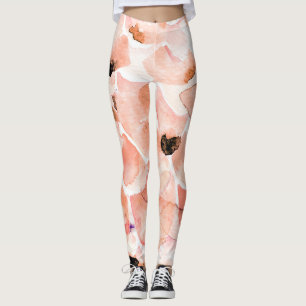 Ro, peony och löv, vattenfärgen mönster. leggings