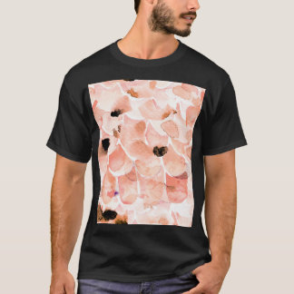Ro, peony och löv, vattenfärgen mönster. t shirt