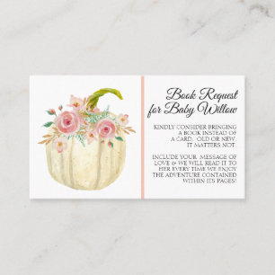Ro Peony Rosa Blommigt Pumpkin Bok Begäran Visitkort