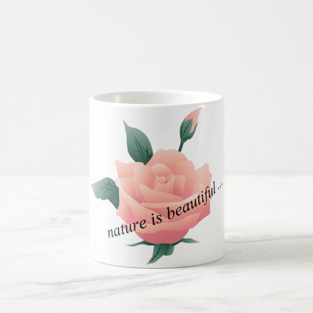 Ro (persikor) - vacker natur kaffemugg (Center)