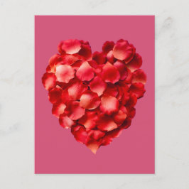 Ro Petal Heart-vykort Vykort