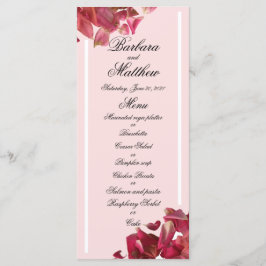 Ro Petal Rosa Romantic Wedding Reception Menu Meny