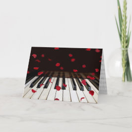Ro Petals på Piano Nycklar-årsdagen Kort