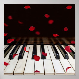 Ro Petals på Piano Nycklar Poster