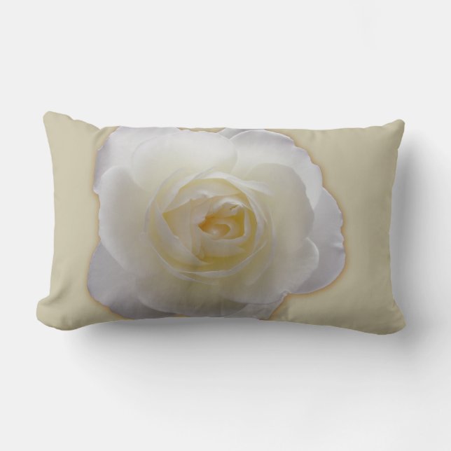 Ro Pillow Personlig Pillow Decor Vit ros Lumbarkudde (Framsida)