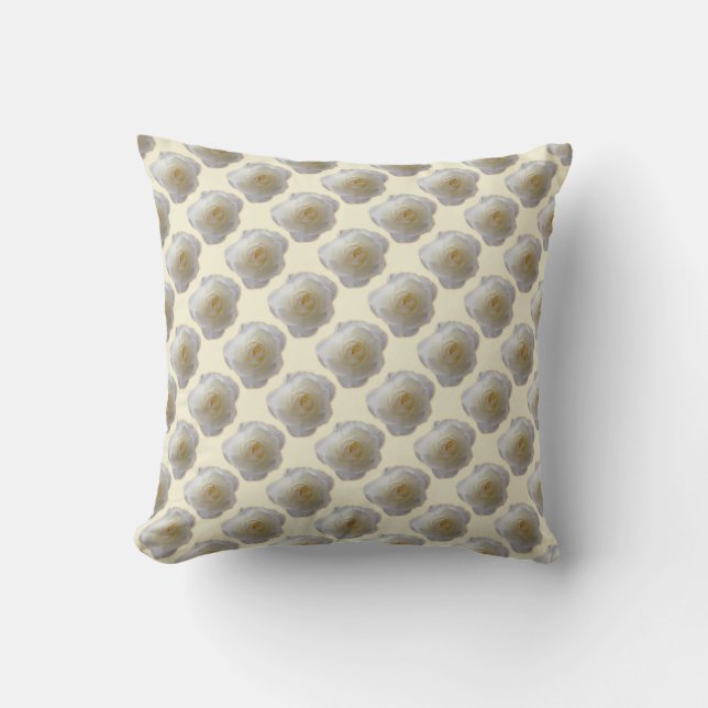 Ro Pillow Personlig Vit ros Dekorativ kudde (Framsida)